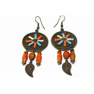 Wild 229 Dream Catcher Bead Work Earrings