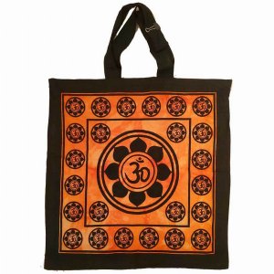 Wild CHK104 Aum Sanskrit Symbol Lotus Chakra Tie Dye Market Tote Bag C