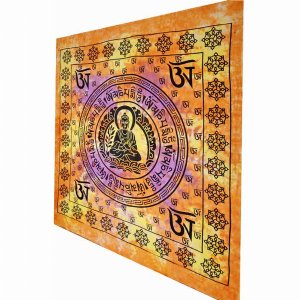 Wild TAPD327 Buddhist Om Symbol Full Size Tapestry Wall Hanging With S