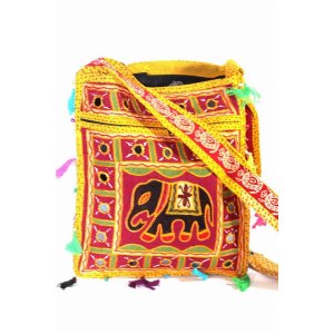 Wild JH235 Mirror Work Elephant Multi Color Sling Jhola Bag