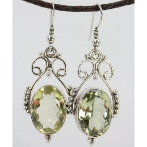 Wild 3UHPRA121 Open Work Prasiolite Queenly Earrings