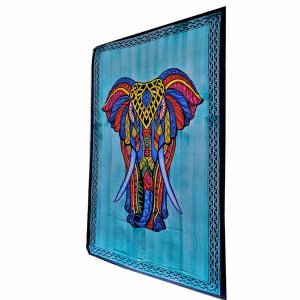 Wild TAPS1114 Indian Bohemian Elephant Brushstroke Art Tapestry Wall H