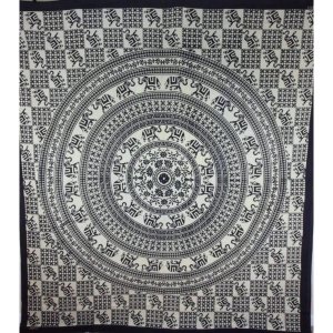 Wild TAPD110 Checkerboard Floral  Elephant Mandala Tapestry