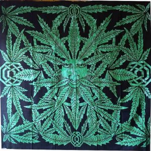 Wild TAPD331 The Green Ganja Man Full Size Wall Art Tapestry