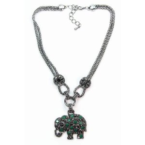 Wild 4-E Dazzling Elephant Necklace