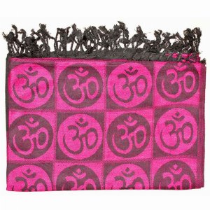 Wild SCA552 Om Meditation Symbol Handwoven Tassel Scarf