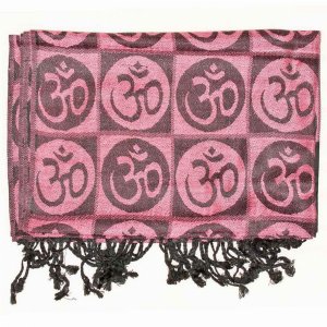 Wild SCA557 Om Meditation Symbol Handwoven Tassel Scarf