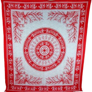 Wild TAPD119 Red Tigers  Elephants Majestic Beasts Tapestry