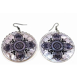 Wild 135 Mandala Chakra Art Mother Of Pearl Earrings