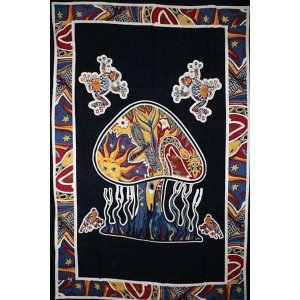 Wild TAPS1049 Psychedelic Mushroom Garden Tapestry