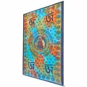 Wild TAPS1105 Buddhist Om Symbol Tapestry Wall Hanging With Seven Chak