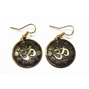 Wild 254 Lotus Petals And Om Yoga Earrings