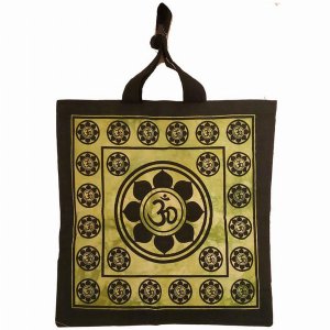 Wild CHK106 Aum Sanskrit Symbol Lotus Chakra Tie Dye Market Tote Bag C