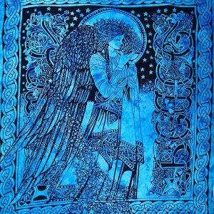 Wild TAPD148 Ocean Blue Angel Of Peace Tie Dye Tapestry