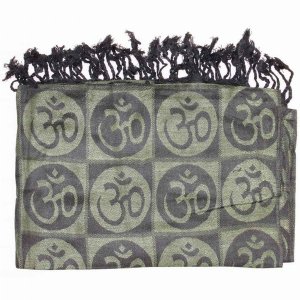 Wild SCA555 Om Meditation Symbol Handwoven Tassel Scarf