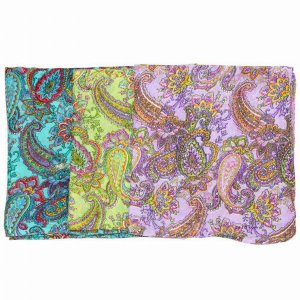 Wild SCA566 Vibrant Paisley Cotton Fabric Pattern Scarf