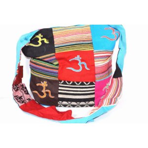 Wild JH108 Om With Durrie Patchwork Sling Jhola Bag