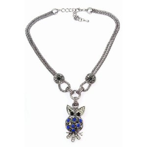 Wild 2-O Dazzling Perched Owl Necklace