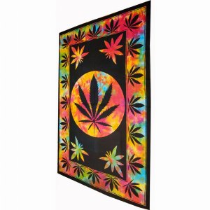 Wild TAPS1123 Marijuana Leaf Framed Art Twin Size Tapestry