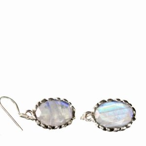 Wild 3UHMSTN158 Fine Indian Divine Moonstone Dangle Earrings