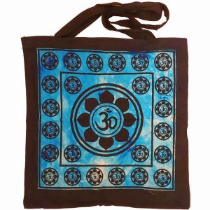 Wild CHK105 Aum Sanskrit Symbol Lotus Chakra Tie Dye Market Tote Bag C