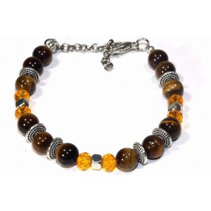 Wild 1121 Tigers Eye Stones  Beaded Boho Bracelet