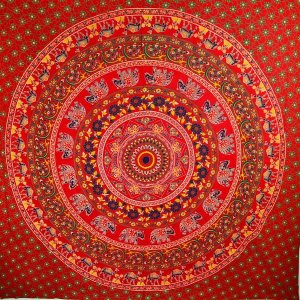 Wild TAPD164 Red Elephants  Camels Mandala Tapestry