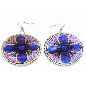 Wild 136 Mandala Chakra Art Mother Of Pearl Earrings