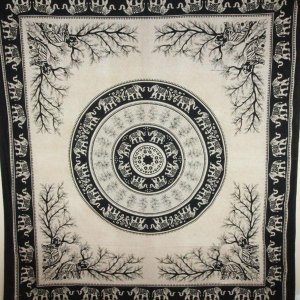 Wild TAPD120 Black Tigers  Elephants Majestic Beasts Tapestry