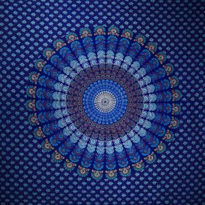 Wild TAPD172 Royal Blue Peacock Dance Mandala Tapestry