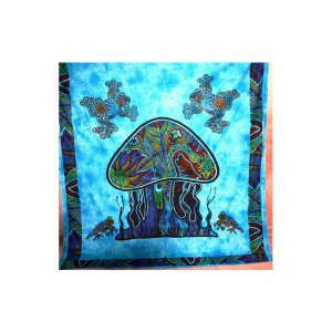 Wild TAPD209 Blue Psychedelic Art Mushroom Garden Cotton Tapestry