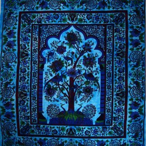 Wild TAPD129 Blue Tree Of Life Peacock Tapestry