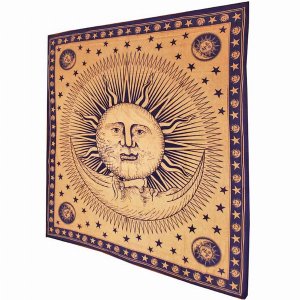 Wild TAPD317 Divine Sun  Celestial Crescent Moon Tapestry With Self De