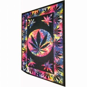 Wild TAPS1122 Marijuana Leaf Framed Art Twin Size Tapestry