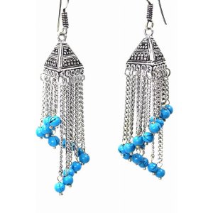 Wild 260 Curving Dangle Chandelier Bead Earrings