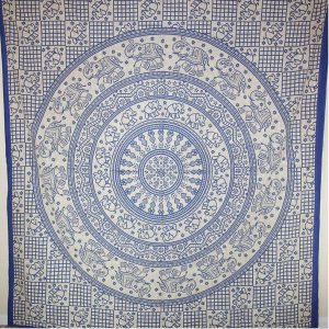 Wild TAPD253 Blue Baby Elephant Chakra Mandala Tapestry