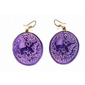 Wild 256 Purple Festival Elephant Earrings