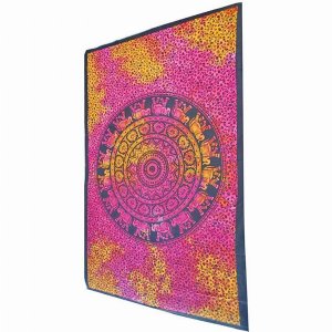 Wild TAPS1107 Chakra Star Elephant Mandala Tie Dye Tapestry