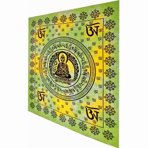 Wild TAPD326 Buddhist Om Symbol Full Size Tapestry Wall Hanging With S