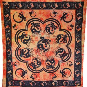 Wild TAPD229 Saffron Salamander  Yin Yang Tapestry