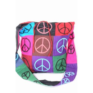 Wild JH174 Pop Art Peace Patchwork Jhola Sling Bag