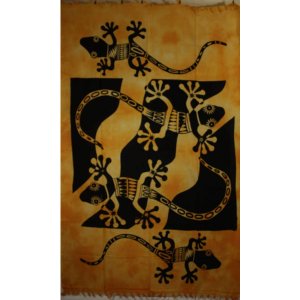 Wild TAPS1052 Orange Tribal Salamander Tapestry