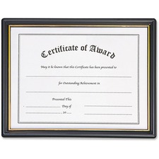 Nudell NUD 19210 Nudell Plastic Framed Award Certificate - Holds 11 X 