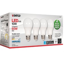 Satco SDN S28563 Satco 10w A19 Led 5000k Light Bulbs - 10 W - 60 W Inc