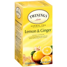 R TWG 09180 Twinings Lemon  Ginger Herbal Tea - Tea Bag - Herbal Tea, 