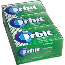 Wm MRS 11484 Orbit Spearmint Sugar-free Gum - 12 Packs - Spearmint - I