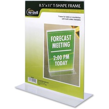 Nudell NUD 38020 Nudell T-shape Acrylic Frame Standing Sign Holder - H