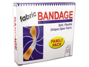 Bulk HT696 This 50-piece Box Of Sterile Fabric Bandages Features Soft