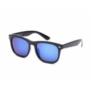 Iris E06-D01-B07 Classic Horned Rim Mirrored Lens Sunglasses