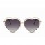 Iris S3006-C2 Women Metal Heart Shape Color Lens Sunglasses